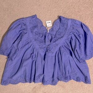 Free people Costa eyelet top.  NWT.  Size M